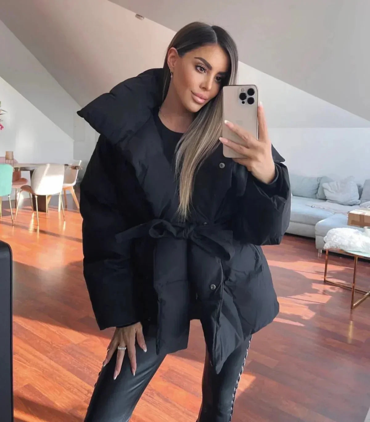 Women's Puffer Jacket Mid-Length Coat