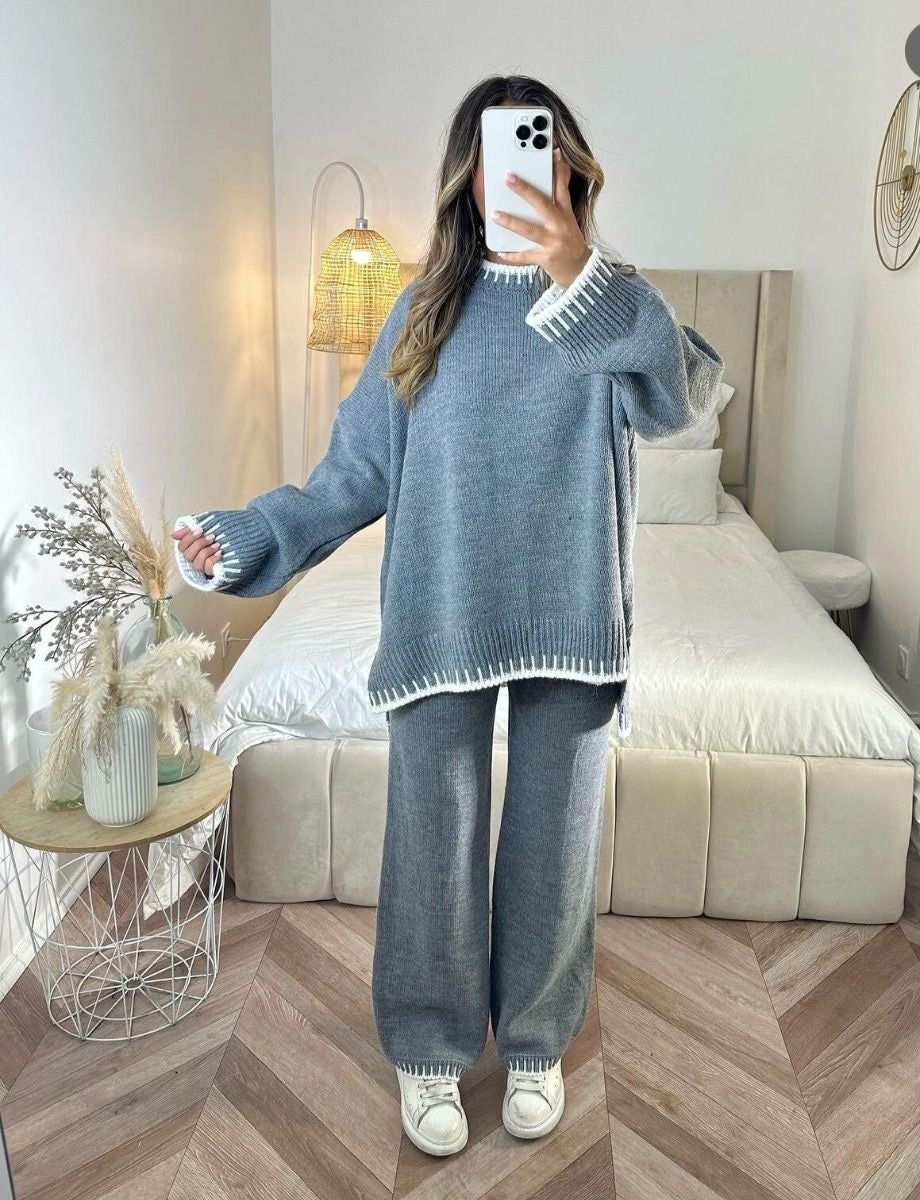 Women's Soft Knitted Lounge Set Two-Piece Outfit